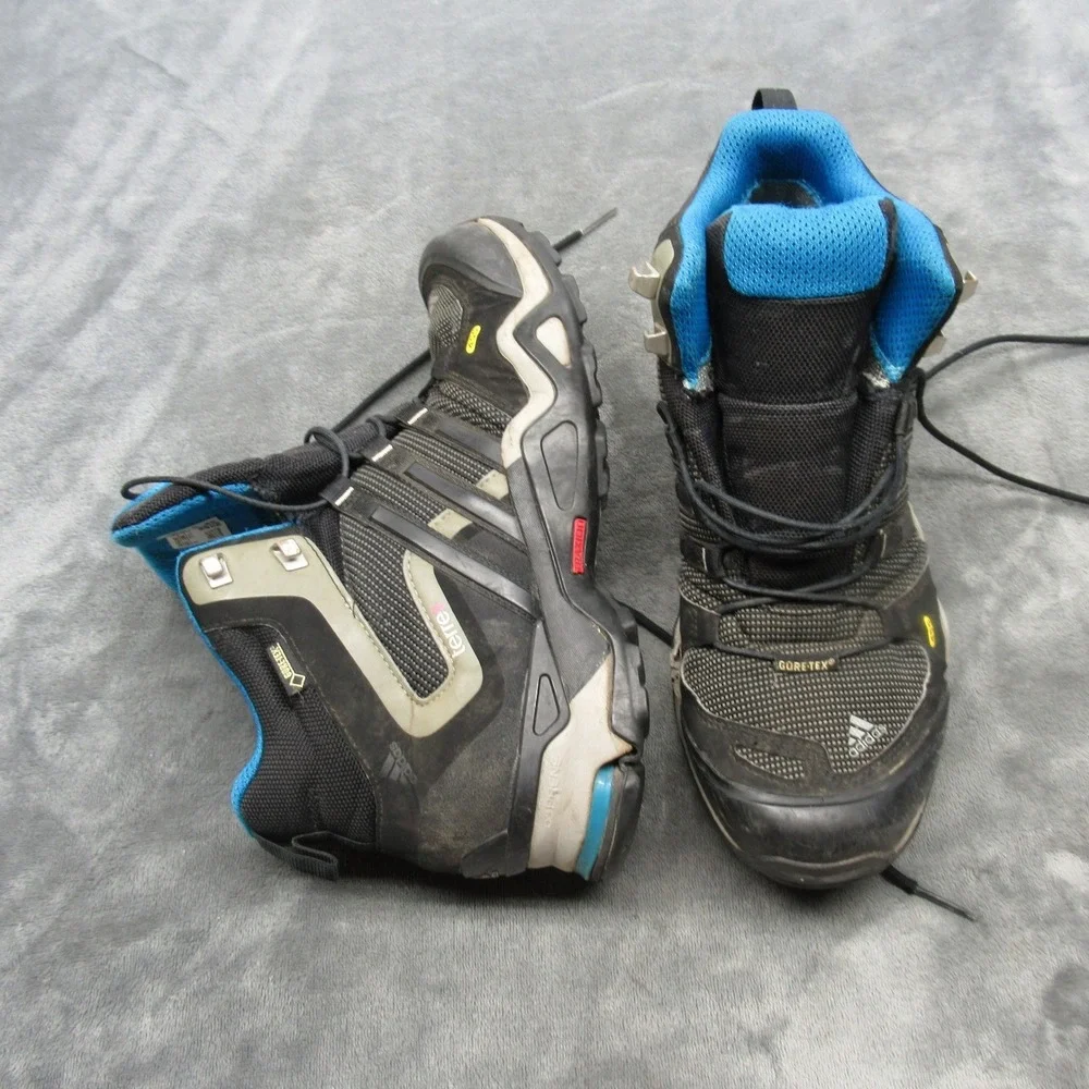 Adidas Women 9 Hiking Boots Black Terrex GoreTex Trail Waterproof Lace-Up Rugged